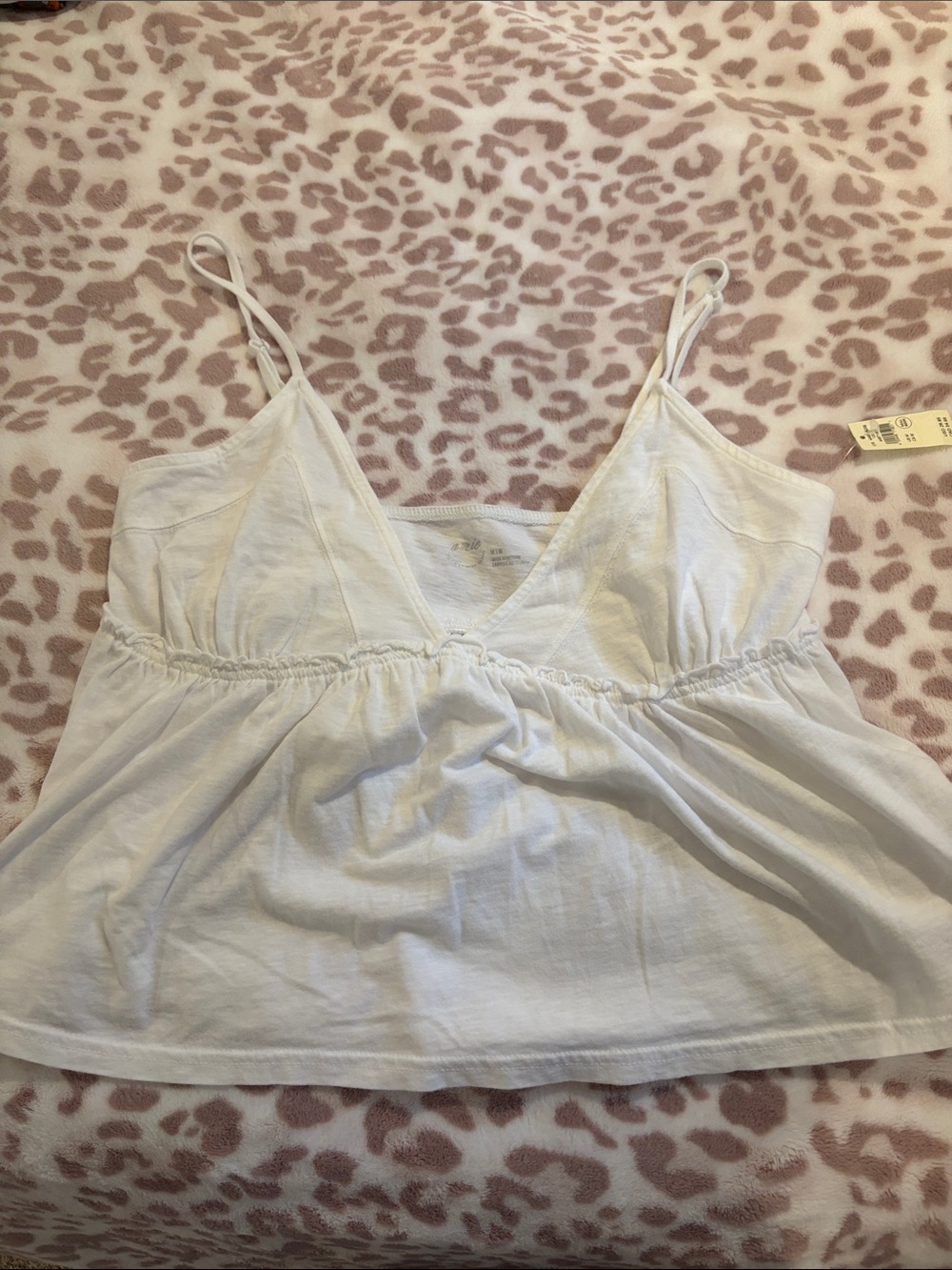 aerie White Spaghetti Strap V-Neck Camisole